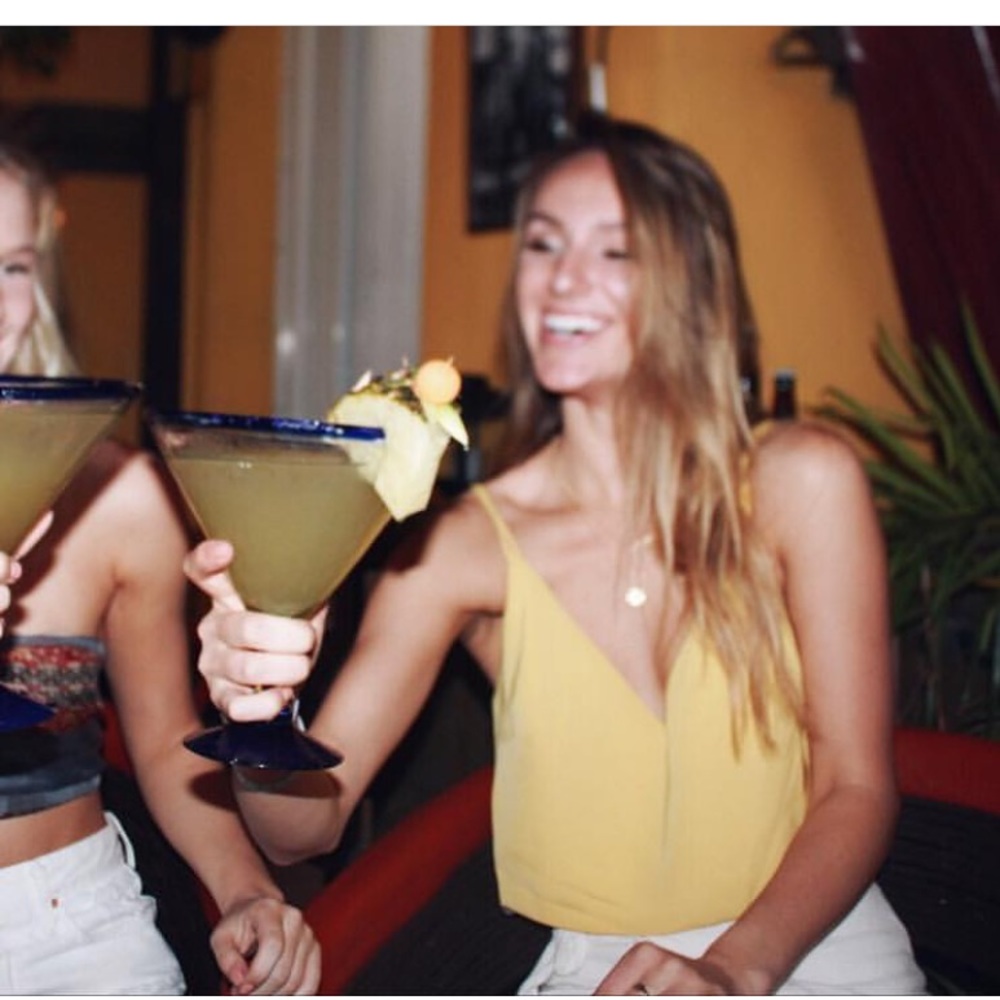 Yellow adjustable crop top